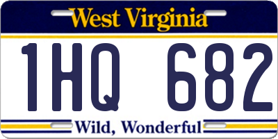 WV license plate 1HQ682