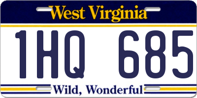 WV license plate 1HQ685