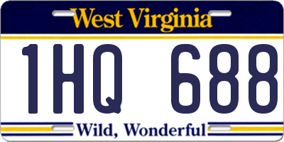 WV license plate 1HQ688