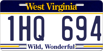 WV license plate 1HQ694