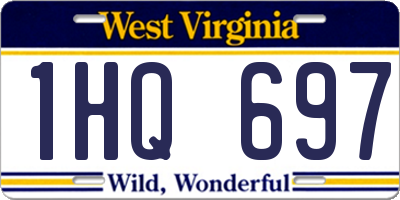 WV license plate 1HQ697