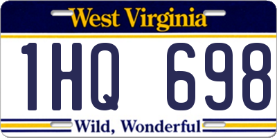 WV license plate 1HQ698