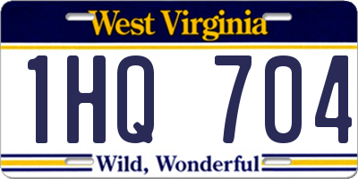 WV license plate 1HQ704