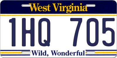 WV license plate 1HQ705