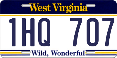 WV license plate 1HQ707