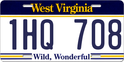WV license plate 1HQ708