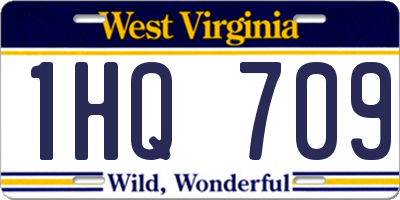 WV license plate 1HQ709
