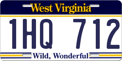 WV license plate 1HQ712