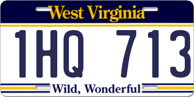 WV license plate 1HQ713