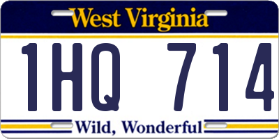 WV license plate 1HQ714