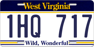 WV license plate 1HQ717