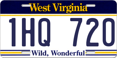 WV license plate 1HQ720