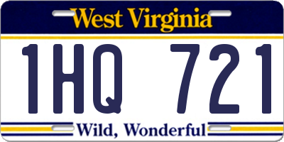 WV license plate 1HQ721