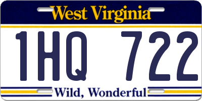 WV license plate 1HQ722