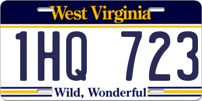WV license plate 1HQ723