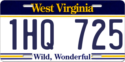 WV license plate 1HQ725