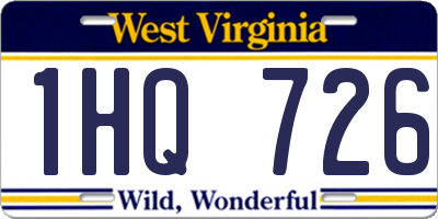 WV license plate 1HQ726
