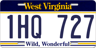 WV license plate 1HQ727