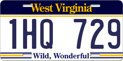 WV license plate 1HQ729