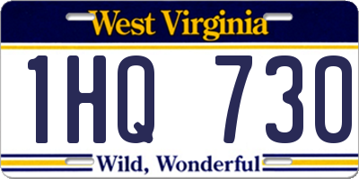 WV license plate 1HQ730