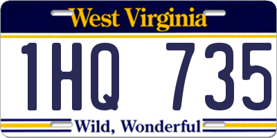 WV license plate 1HQ735