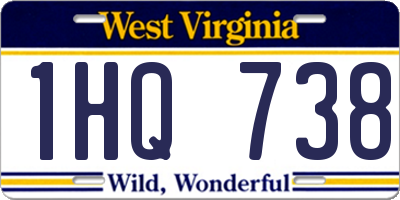 WV license plate 1HQ738