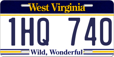 WV license plate 1HQ740