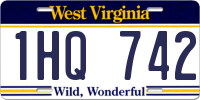 WV license plate 1HQ742