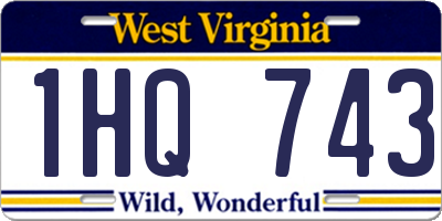 WV license plate 1HQ743