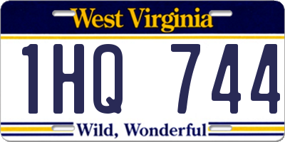 WV license plate 1HQ744