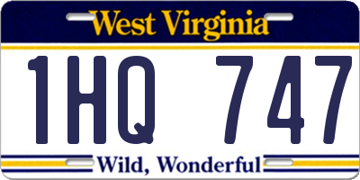WV license plate 1HQ747