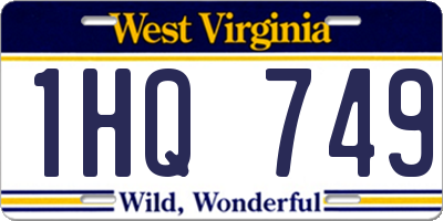 WV license plate 1HQ749