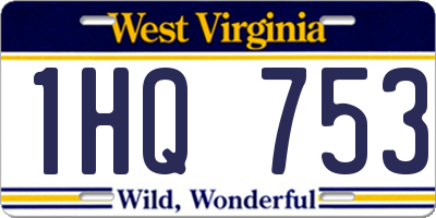 WV license plate 1HQ753
