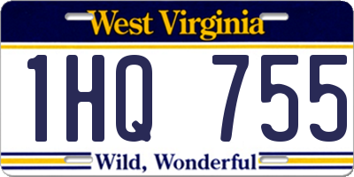 WV license plate 1HQ755