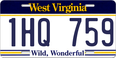 WV license plate 1HQ759