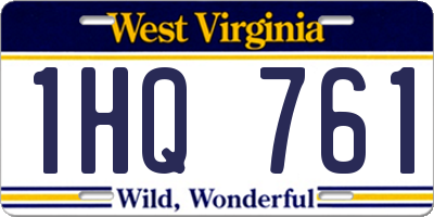 WV license plate 1HQ761