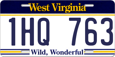WV license plate 1HQ763