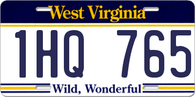 WV license plate 1HQ765