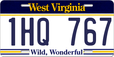 WV license plate 1HQ767