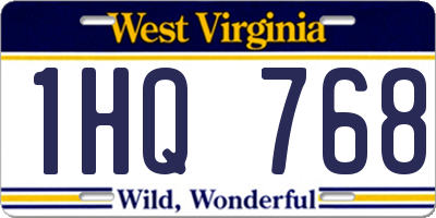 WV license plate 1HQ768
