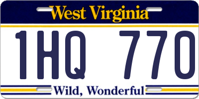 WV license plate 1HQ770