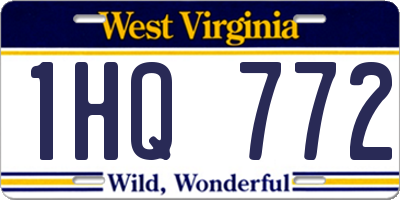 WV license plate 1HQ772
