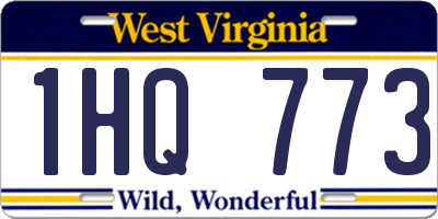 WV license plate 1HQ773