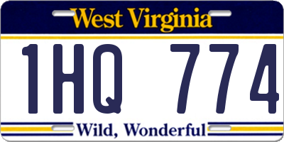 WV license plate 1HQ774