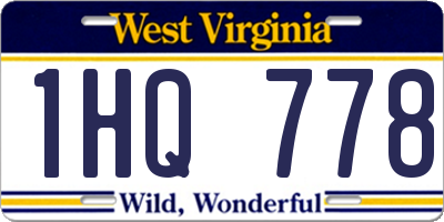 WV license plate 1HQ778