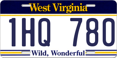 WV license plate 1HQ780
