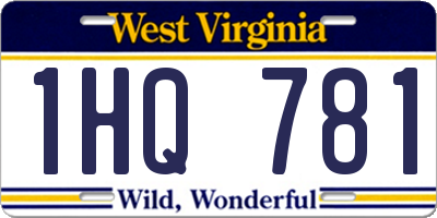 WV license plate 1HQ781