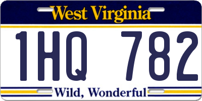 WV license plate 1HQ782