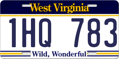 WV license plate 1HQ783