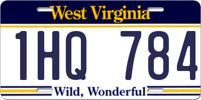 WV license plate 1HQ784